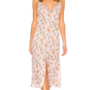 Lovers + Friends Lilac Floral Midi Dress